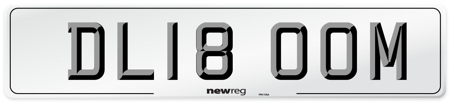 DL18 OOM Number Plate from New Reg